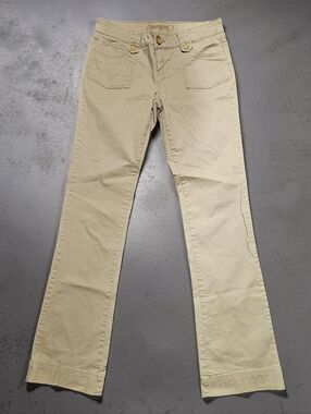 SPOONJEANS Beige Straight-Leg Pants. Size 35 18/20-33inseam.
